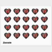 Sticker Cœur XO Heart Love Black Red Plaid (Feuille)