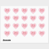 Sticker Cœur XO Heureuse Sainte-Valentin rose rouge moderne per (Feuille)