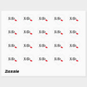 Sticker Cœur XoXo-Hugs-Kisses-with-Red-Lips (Feuille)