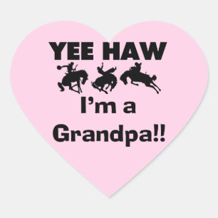 Sticker Cœur Yee Haw Je suis un grand-père T-shirts et cadeaux