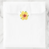 Sticker Cœur Yellow Hibiscus Botanical (Sac)