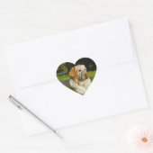 Sticker Cœur Yellow Labrador Retriever (Enveloppe)