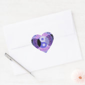 Sticker Cœur Yin Yang pourpre (Enveloppe)