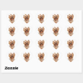 Sticker Cœur Yorkshire Terrier (Feuille)