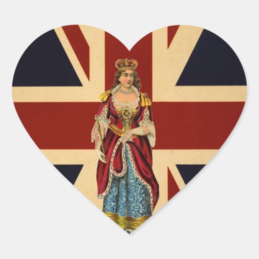 Sticker Cœur Young Queen Victoria British Scrap design (Devant)