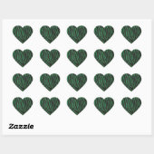 Sticker Cœur Zebra Black et Green Print (Feuille)
