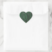 Sticker Cœur Zebra Black et Green Print (Sac)