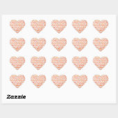 Sticker Cœur Zebra Chevron orange et blanc (Feuille)