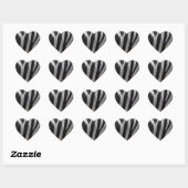 Sticker Cœur Zebra Faux Leather (Feuille)