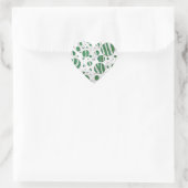 Sticker Cœur Zebra Green et White Polka Dot (Sac)