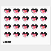 Sticker Cœur Zebra Pattern Girly Rose Daisy (Feuille)