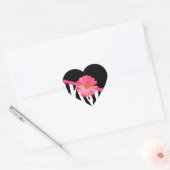 Sticker Cœur Zebra Pattern Girly Rose Daisy (Enveloppe)