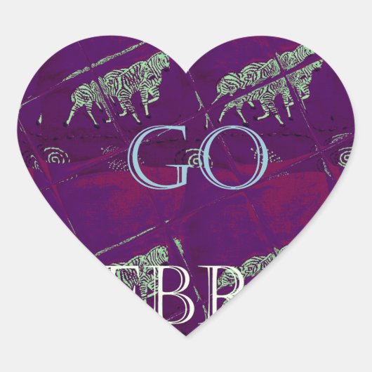 Sticker Cœur Zebra Print Décor : Un design amusant (Devant)