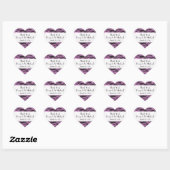 Sticker Cœur Zebra Print, Zebra Stripes, Pink Zebra, Wedding (Feuille)