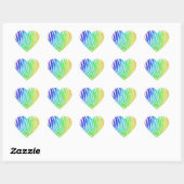 Sticker Cœur Zebra Rainbow et White Print (Feuille)