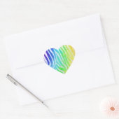 Sticker Cœur Zebra Rainbow et White Print (Enveloppe)
