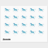 Sticker Cœur Zebra Silhouette Bleu et Blanc (Feuille)