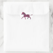 Sticker Cœur Zebra Silhouette noir et rose chaud (Sac)