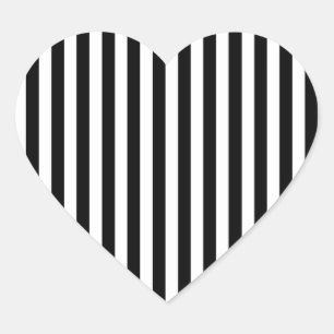 Sticker Cœur Zebra Stripes N'Importe Quelle Couleur Noir Blanc