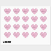 Sticker Cœur Zèbre en argent rose (Feuille)
