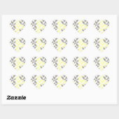 Sticker Cœur ZigZag géométrique jaune et argent (Feuille)