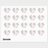Sticker Cœur ZigZag géométrique rose et argent (Feuille)