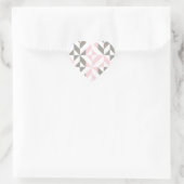 Sticker Cœur ZigZag géométrique rose et argent (Sac)