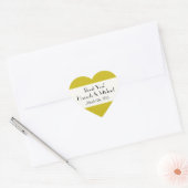 Sticker Cœur Zigzag Jaune, Chevron Jaune, Mariage (Enveloppe)