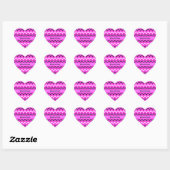 Sticker Cœur Zigzag rose, noir et blanc (Feuille)