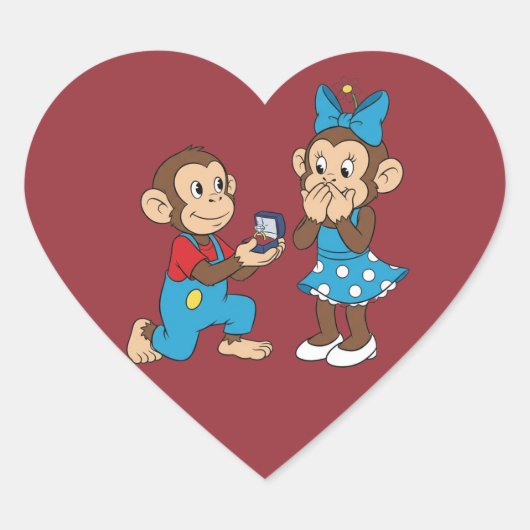 Sticker Cœur Zina and Mimo and the marriage proposal (Devant)