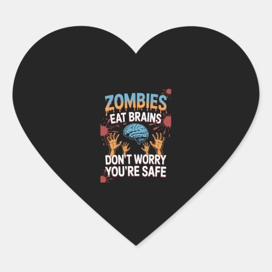 Sticker Cœur Zombie d'Halloween (Devant)