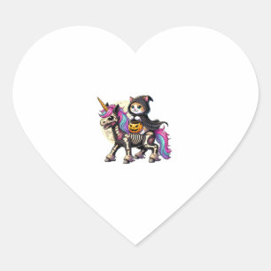 Sticker Cœur Zombiecorn Chat Halloween Grim Reaper
