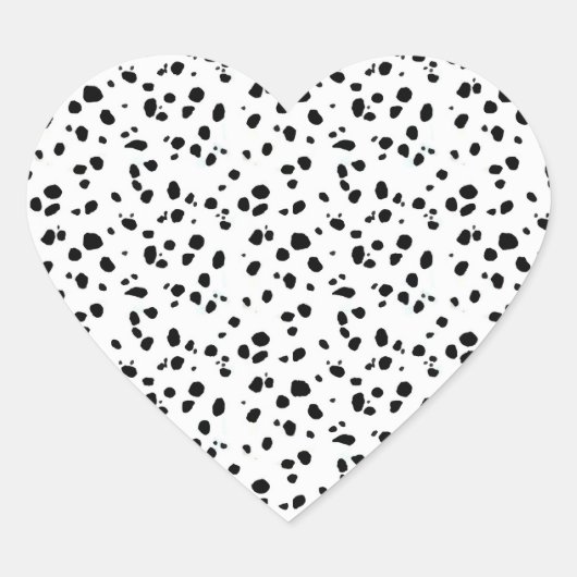 Sticker Cœur Zones dalmatiennes, Impression dalmate, Fourrure d (Devant)