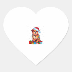Sticker Cœur Zuchon Chien Moche Noël Éclairage Santa Hat Zuchon