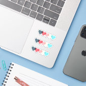 Sticker Coeurs (Ordinateur portable avec iPhone)