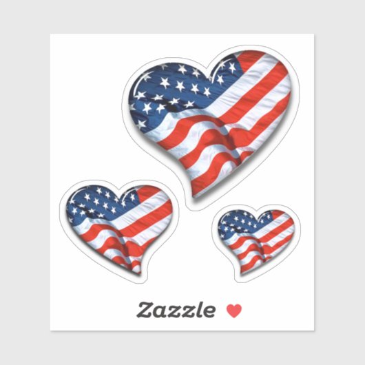 Sticker Coeurs américains (Feuille)