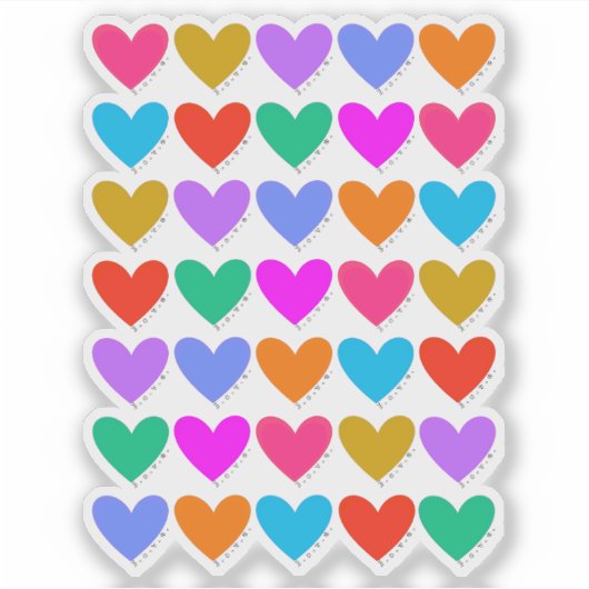 Sticker Coeurs arc-en-ciel (Devant)