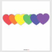 Sticker Coeurs arc-en-ciel (Feuille)