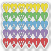 Sticker Coeurs arc-en-ciel Hawaii (Devant)