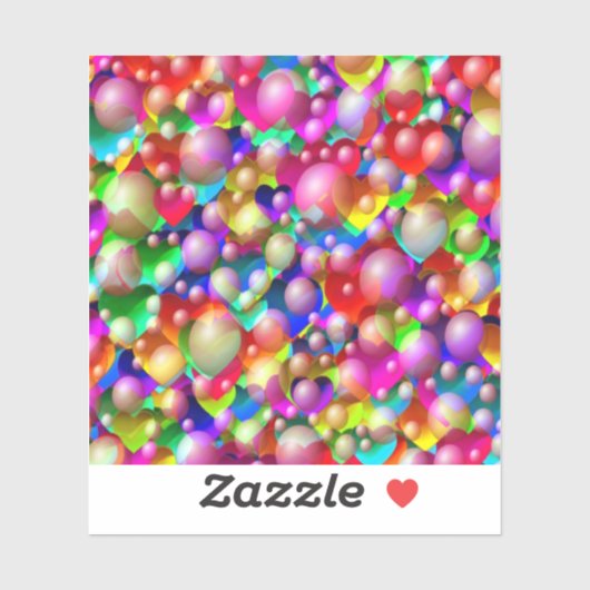 Sticker Coeurs colorés (Feuille)