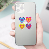 Sticker Coeurs colorés (Téléphone)