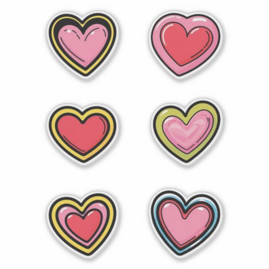 Sticker Coeurs colorés (Devant)