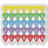 Sticker Cœurs Colorés Floride (Devant)