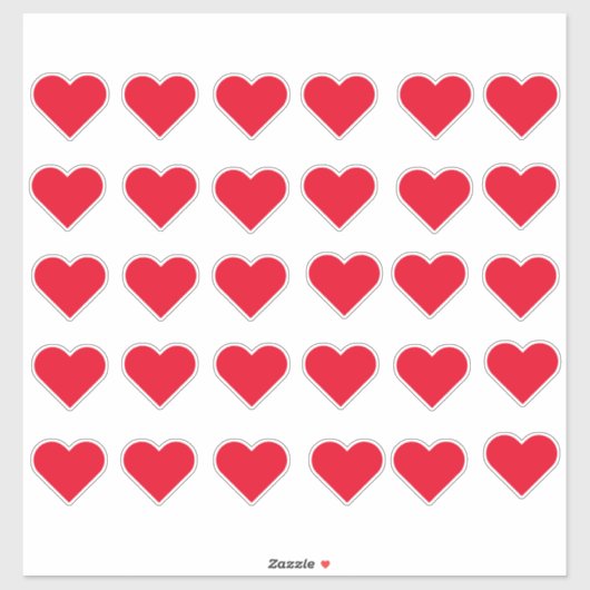 Sticker Coeurs d'amour rouges (Feuille)