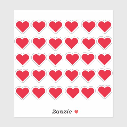 Sticker Coeurs d'amour rouges (Feuille)