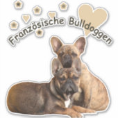 Sticker Cœurs de Bouledogues Français French Bulldog (Devant)