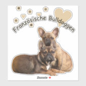 Sticker Cœurs de Bouledogues Français French Bulldog (Feuille)