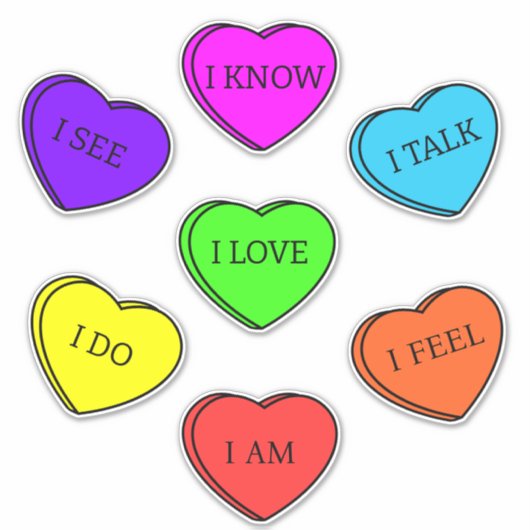 Sticker Coeurs de conversation | Affirmations de Chakra (Devant)