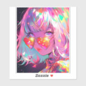 Sticker Coeurs de fille Anime (Feuille)