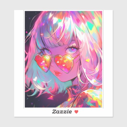 Sticker Coeurs de fille Anime (Feuille)